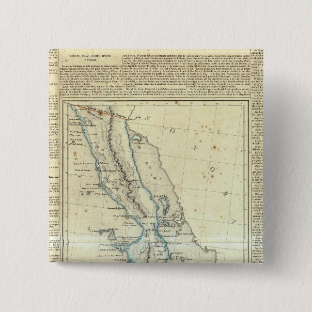 Badge Carré 5 Cm Basse Californie, Mexique (Devant)