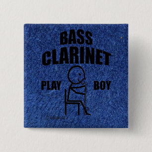 Badge Carré 5 Cm Basse Clarinet Jouer Garçon