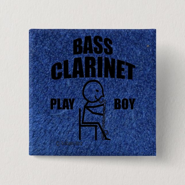 Badge Carré 5 Cm Basse Clarinet Jouer Garçon (Devant)
