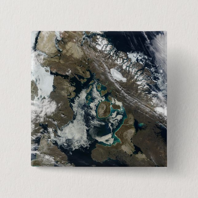 Badge Carré 5 Cm Bassin de Foxe, Nord du Canada (Devant)