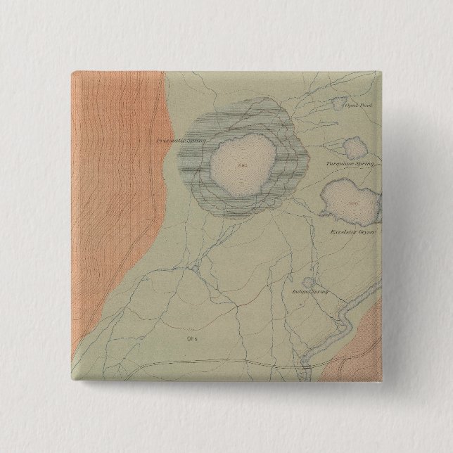 Badge Carré 5 Cm Bassin de l'Excelsior Geyser (Devant)