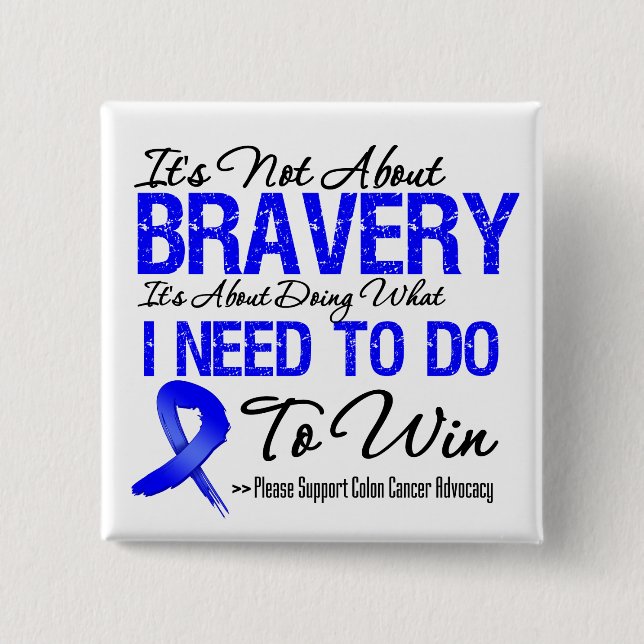 Badge Carré 5 Cm Bataille contre le cancer du côlon (Devant)