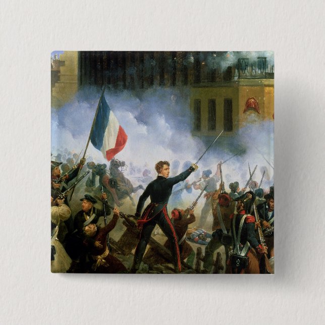 Badge Carré 5 Cm Bataille dans la rue de Rohan (Devant)