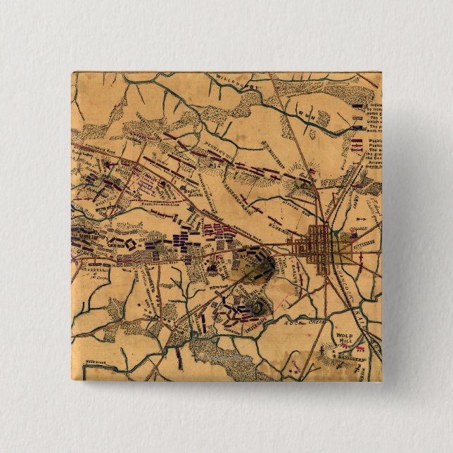 Badge Carré 5 Cm Bataille de Gettysburg 14 (Devant)