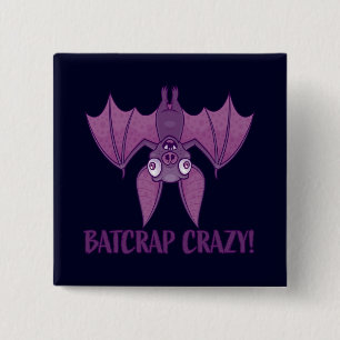 Badge Carré 5 Cm Batcrap Crazy Wacky