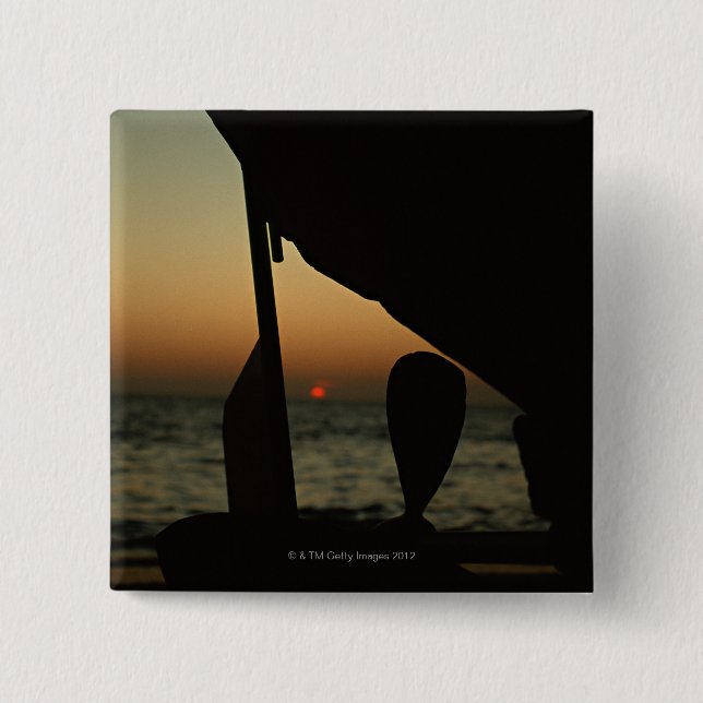 Badge Carré 5 Cm Bateau (Devant)