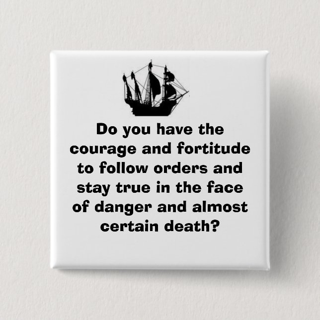 Badge Carré 5 Cm Bateau de pirate (Devant)