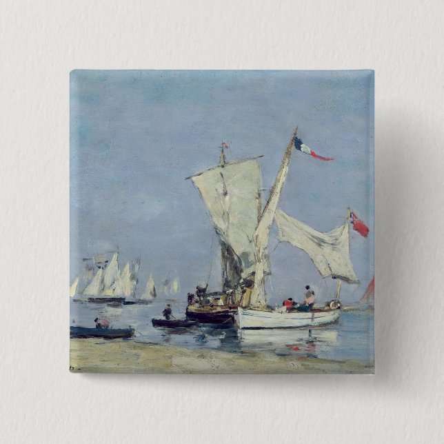 Badge Carré 5 Cm Bateaux à voile, c.1869 (Devant)