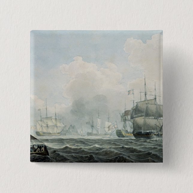 Badge Carré 5 Cm Bateaux anglais de guerre (Devant)