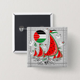 Badge Carré 5 Cm Bateaux de la Flottille de la Liberté Mondiale à G