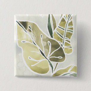 Badge Carré 5 Cm Batik Feuille