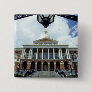 Badge Carré 5 Cm Bâtiment de capitol de Chambre d'état, Boston, m
