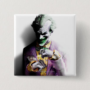Badge Carré 5 Cm Batman Arkham City   Joker