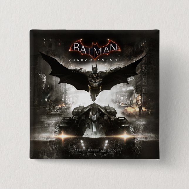 Badge Carré 5 Cm Batman Arkham Knight Key Art (Devant)