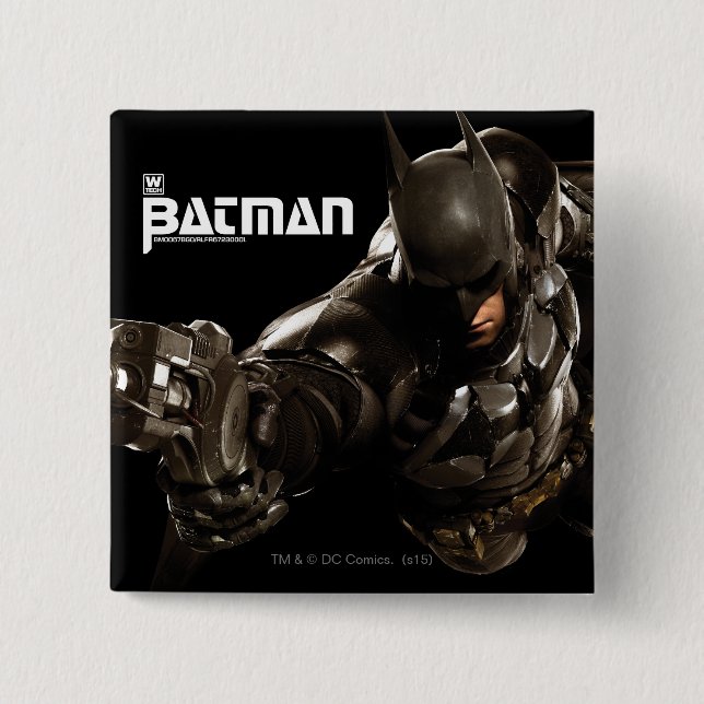 Badge Carré 5 Cm Batman Avec Batclaw (Devant)