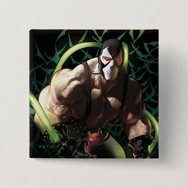 Badge Carré 5 Cm Batman Bane Bat Swarm Illustration (Devant)