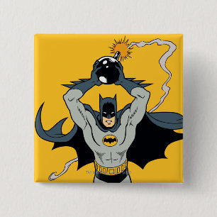 Badge Carré 5 Cm Batman Coureur Avec Bombe