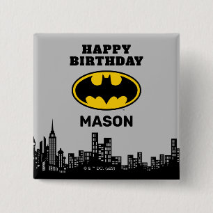 Badge Carré 5 Cm Batman - Gotham City   Anniversaire