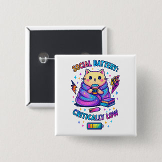 Badge Carré 5 Cm Batterie sociale Critique...