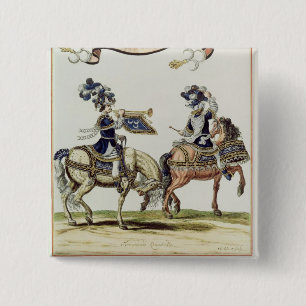 Badge Carré 5 Cm Batteur et trompettiste turcs