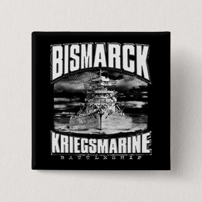 Badge Carré 5 Cm Battleship Bismarck (Devant)