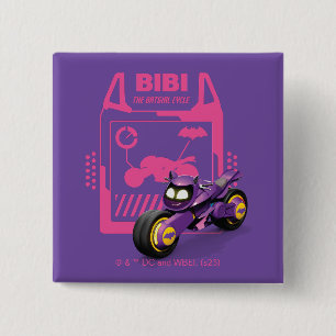 Badge Carré 5 Cm Batwheel™ Bibi - Le cycle Batgirl