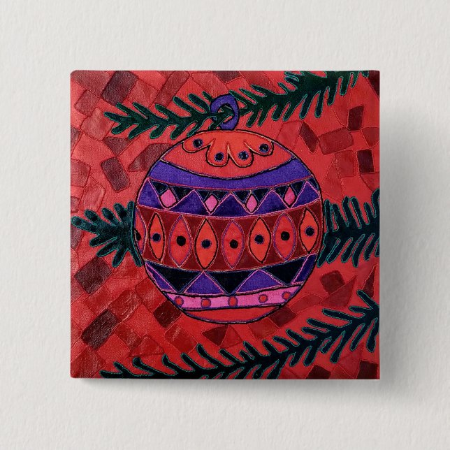 Badge Carré 5 Cm Bauble (Devant)