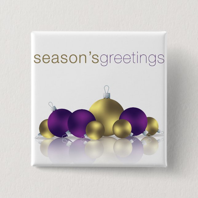 Badge Carré 5 Cm Bauble de Noël (Devant)