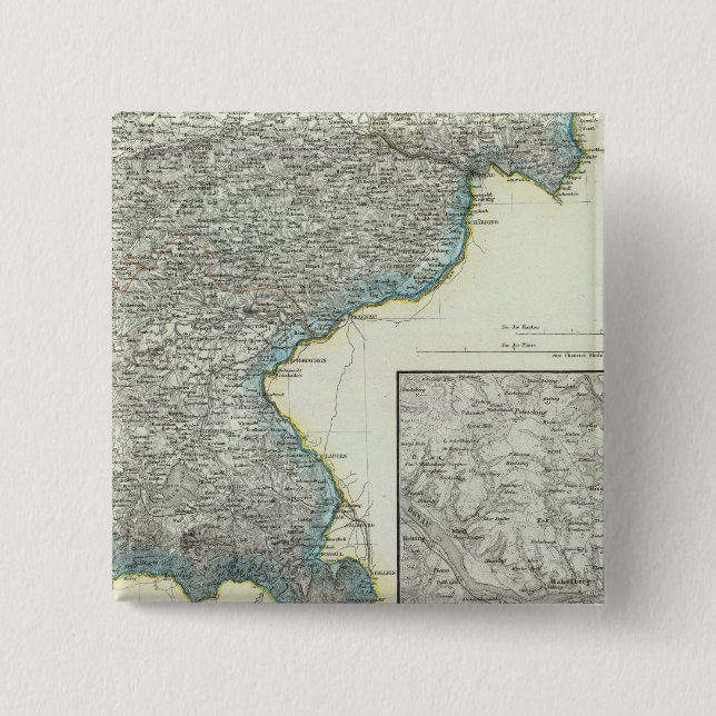 Badge Carré 5 Cm Bavière, Passau (Devant)