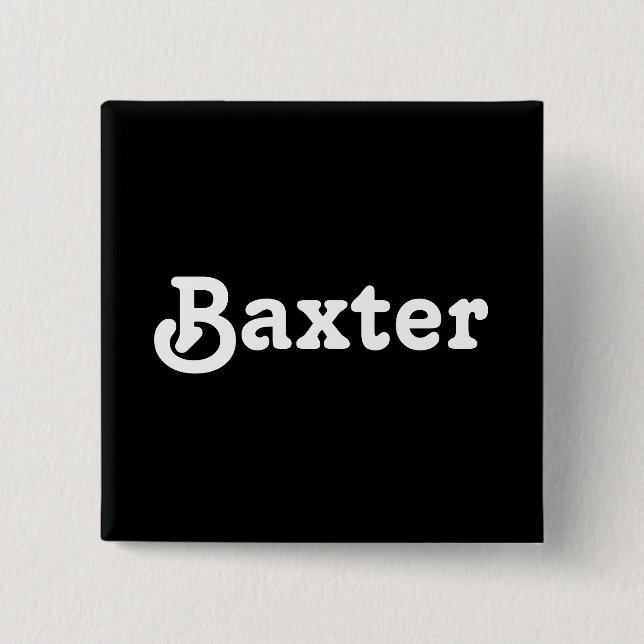 Badge Carré 5 Cm Baxter bouton (Devant)