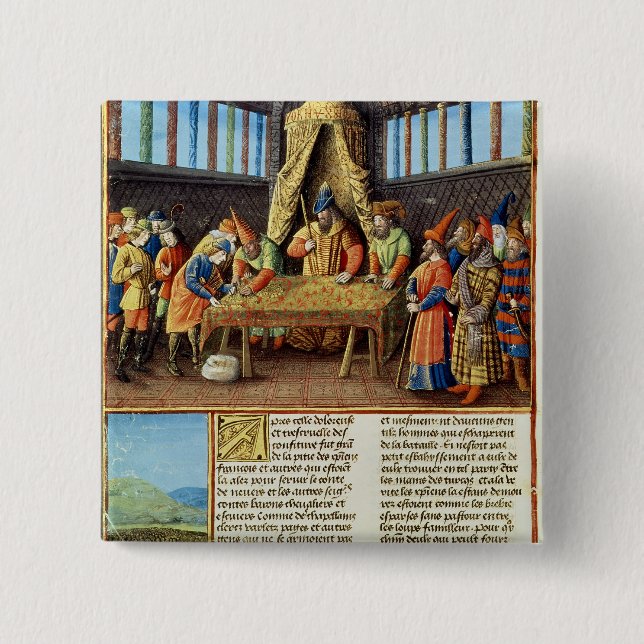 Badge Carré 5 Cm Bayezid I recevant la rançon (Devant)
