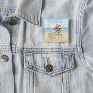 Badge Carré 5 Cm Beach Babe
