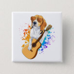 Badge Carré 5 Cm Beagle Dog Wearing Sunglasses Playing Guitar Squar<br><div class="desc">Beagle Dog Wearing Sunglasses Playing Acoustic Guitar Cool Musician Guitarist Family design Gift Square Button Classic Collection.</div>