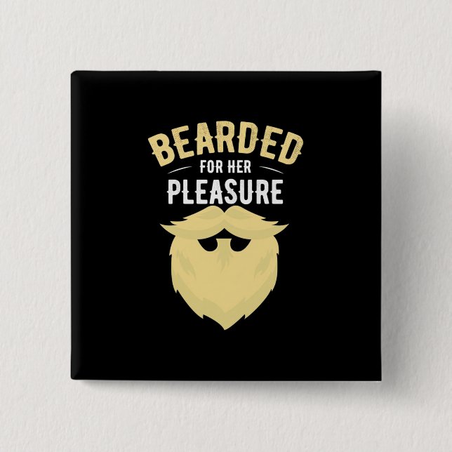 Badge Carré 5 Cm Beared Pour Son Plaisir (Devant)