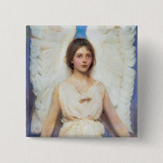 Badge Carré 5 Cm Beau Angel Vintage (Devant)