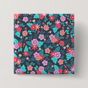 Badge Carré 5 Cm Beau arrangement Ditsy Floral Pattern-56576