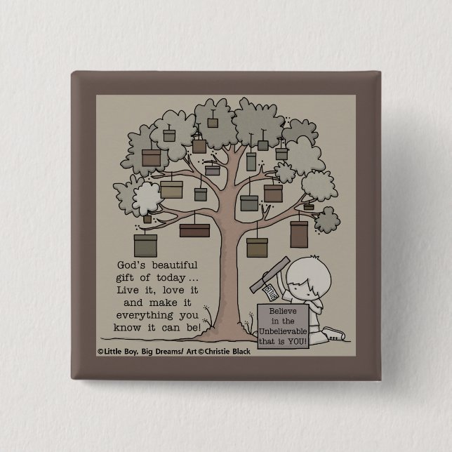 Badge Carré 5 Cm Beau cadeau (Devant)