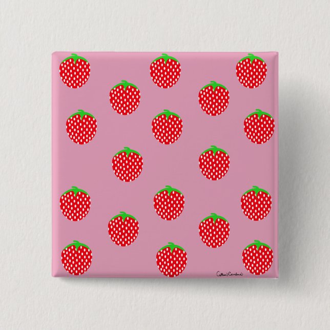 Badge Carré 5 Cm Beau été Berry (Devant)