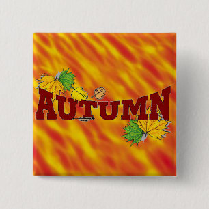 Badge Carré 5 Cm Beauté d'automne -