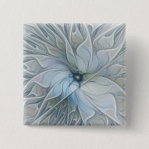Badge Carré 5 Cm Beauté Élégante Fleur d'Art Abstrait Moderne Fract
