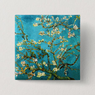Badge Carré 5 Cm Beaux-arts se développants d'arbre d'amande de Va