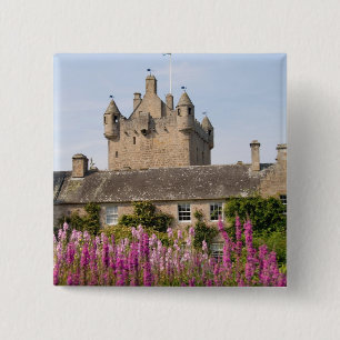 Badge Carré 5 Cm Beaux jardins et château célèbre en Écosse 2