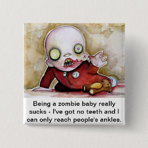 Badge Carré 5 Cm Bébé de zombi