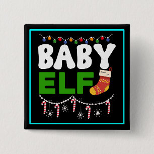 Badge Carré 5 Cm Bébé Elfe Noël Conception de vacances-84608