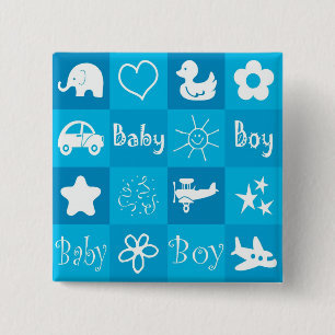 Badge Carré 5 Cm Bébé garçon