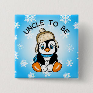 Badge Carré 5 Cm Bébé mignon oncle Penguin à être BABY SHOWER
