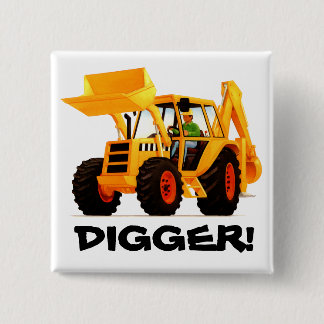 Badge Carré 5 Cm Bêcheur jaune