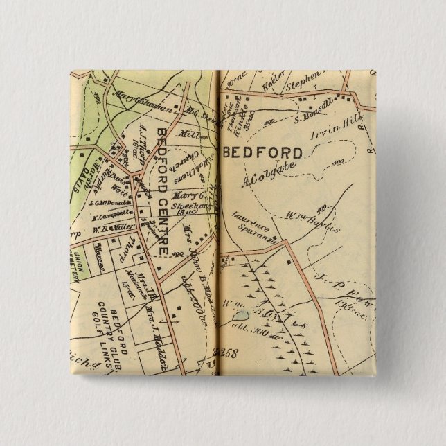 Badge Carré 5 Cm Bedford, New York 2 (Devant)