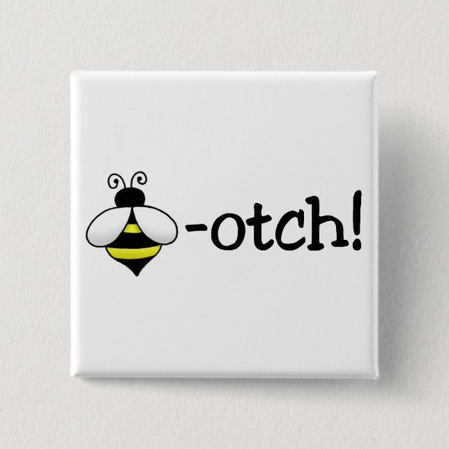 Badge Carré 5 Cm Beeotch (Devant)