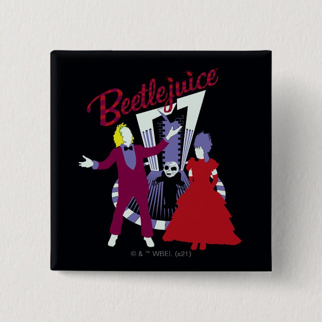 Badge Carré 5 Cm Beetlejus | Beetlejus & Lydia Mariage (Devant)